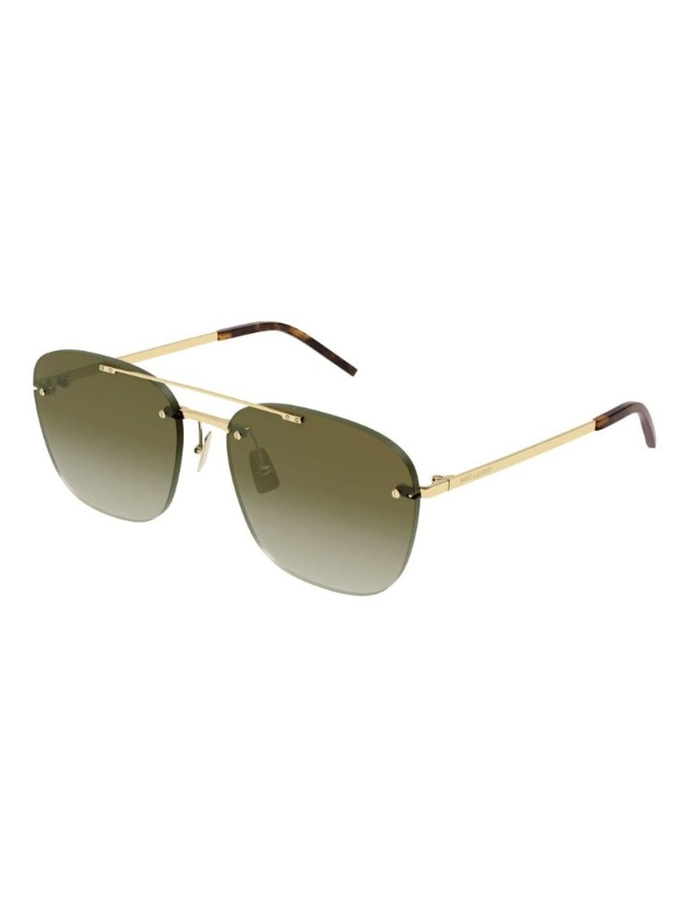 New Saint Laurent Unisex Sunglasses Gold Aviator Brown Lens Metal Frame SL 309